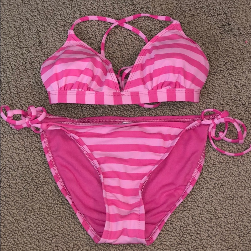 Pink Striped Bikini